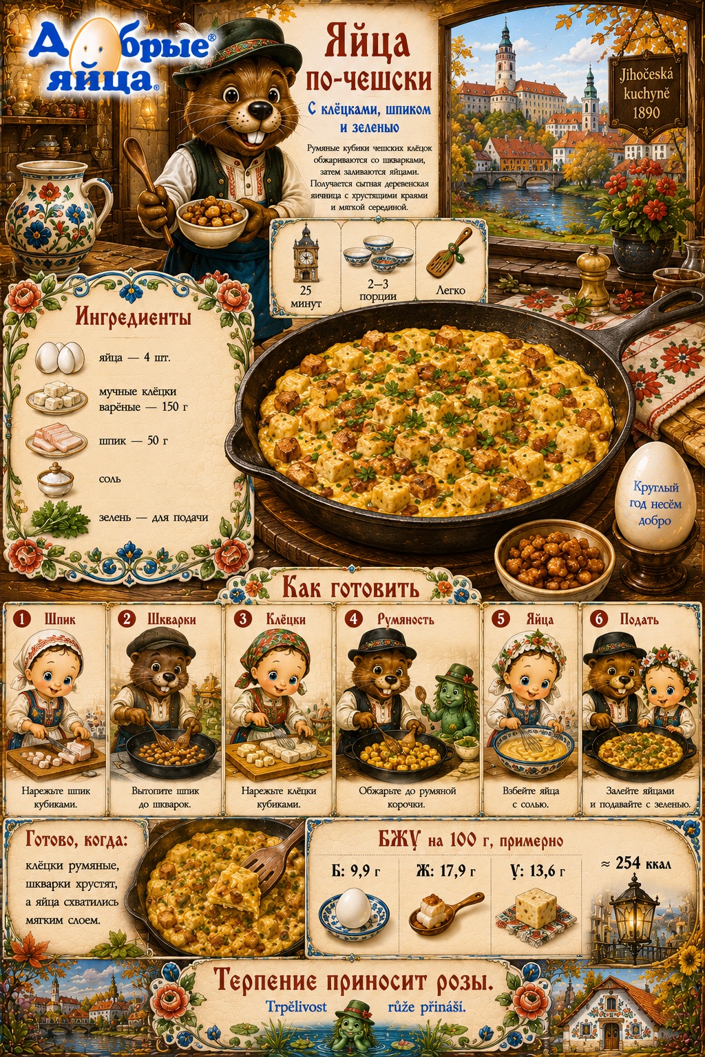 Яйца по-чешски с клёцками